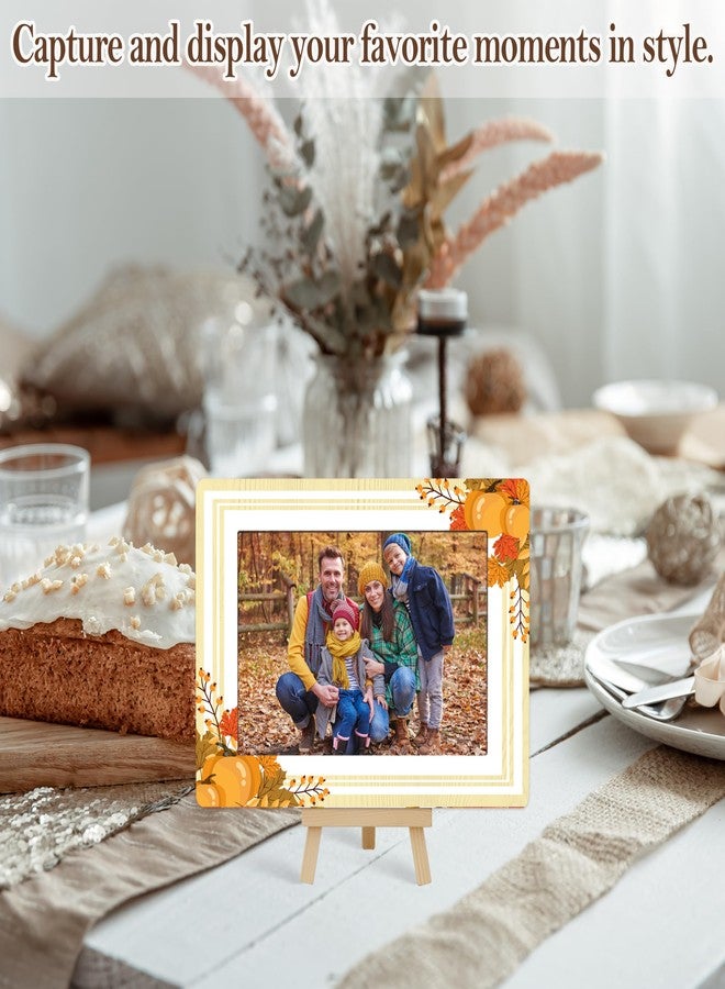 OXRUN Fall Picture Frame, Thanksgiving Gifts Wooden Photo Frame with Easel, 4x6 Autumn Pumpkin Picture Frames for Tabletop Display Photo Insert - J04 - Image 5